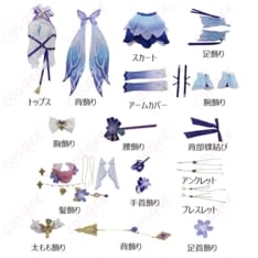 原神 ニィロウ 東風はこぶ花の吐息 コスプレ衣装 優美シルエットで写真映えする華やかセット - 6枚目の画像（サムネイル）