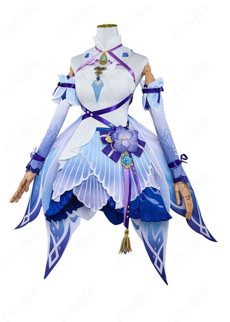 原神 ニィロウ コスプレ衣装 東風はこぶ花の吐息 側面図。美しいシルエットと丁寧な仕立てが分かる画像です。