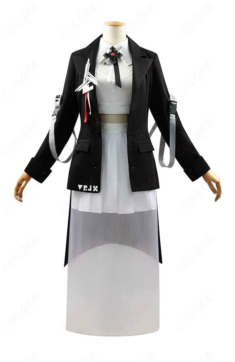 アークナイツ テレジア コスプレ衣装の正面写真。精緻なデザインと美しい刺繍が特徴。イベントやコスプレにぴったりのアイテム。