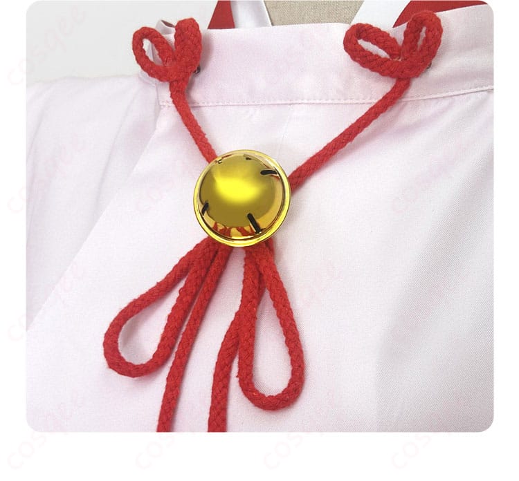 雫 コスプレ衣装 鈴のアクセサリー細部 - かわいらしい鈴のディテールがキャラクターの魅力を引き立てる