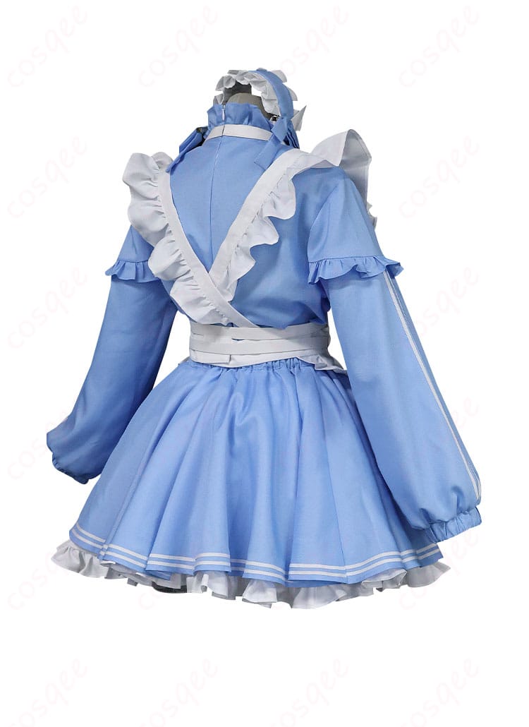 商品背面図 - 背面デザインが特徴的なアイドルマスター シャイニーカラーズ 黛冬優子 コスプレ衣装、背中のディテールも忠実に再現。