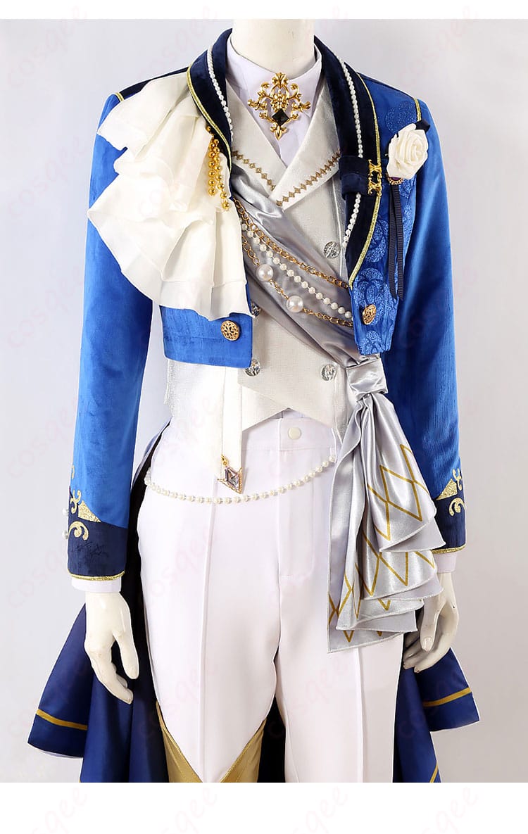 あんさんぶるスターズ!! 朔間零 コスプレ衣装の装飾細部。アクセサリーと繊細な刺繍に焦点を当てた画像。