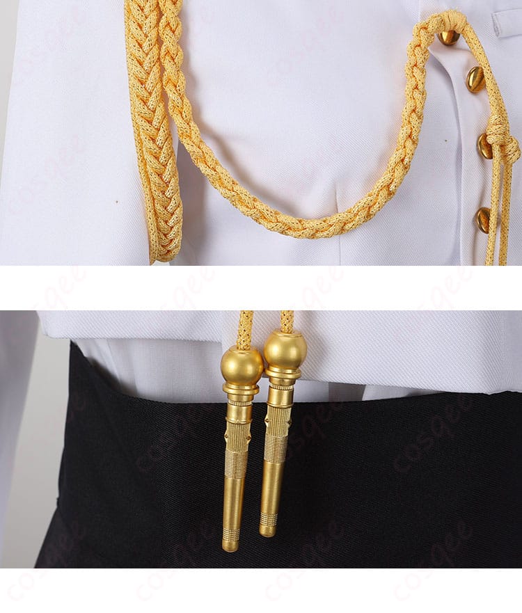 ネモのコスプレ衣装、前胸部分の装飾ディテール。華やかなデザインが特徴的です。