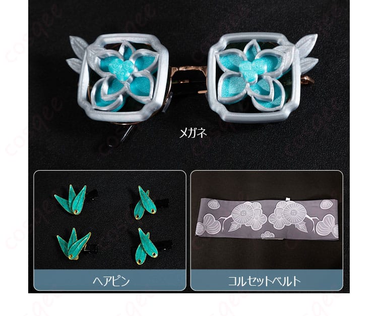 眼鏡と髪飾りのディテール|第五人格 骨董商 コスプレ衣装 墨韻