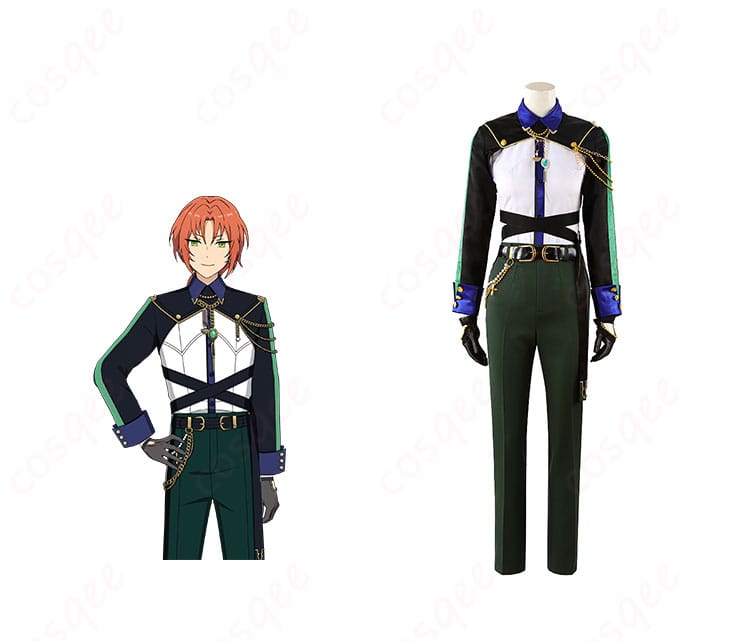 あんさんぶるスターズ!! 月永レオ コスプレ衣装 正面とキャラクターの組み合わせ写真。衣装の詳細をチェックしよう!