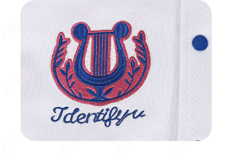 第五人格の傭兵(ナワーブ・サベダー)コスプレ衣装の胸元にあるロゴ装飾。