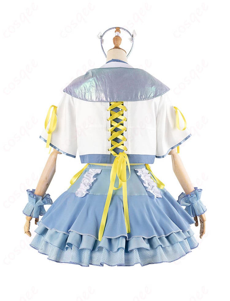 学園アイドルマスター藤田ことねのコスプレ衣装の背面、後ろから見るリアルなデザイン。