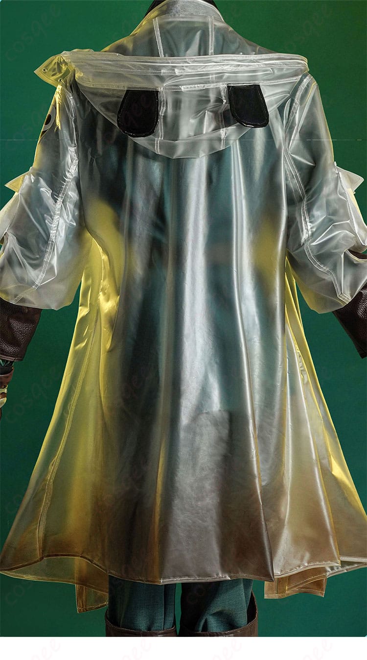 墓守コスプレ衣装の背面部分の装飾細部。衣服全体の完成度を確認。