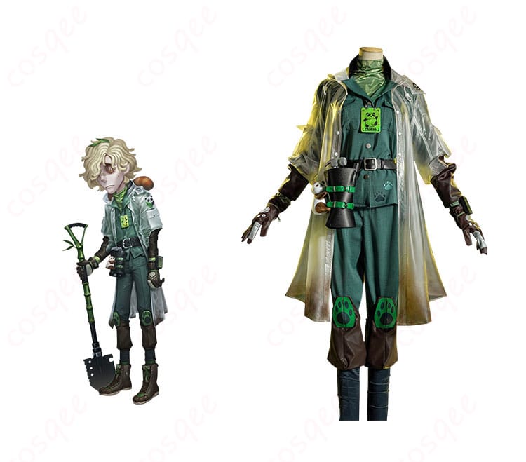 墓守(アンドルー・クレス)のコスプレ衣装の正面姿とキャラクターのコラボ画像。高再現度なデザイン。