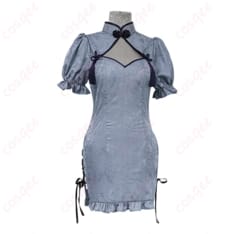 FAIRY TAIL ジュビア・ロクサー 青系チャイナ コスプレ｜髪飾り付きで写真映えも狙える一着 - 1枚目の画像（サムネイル）