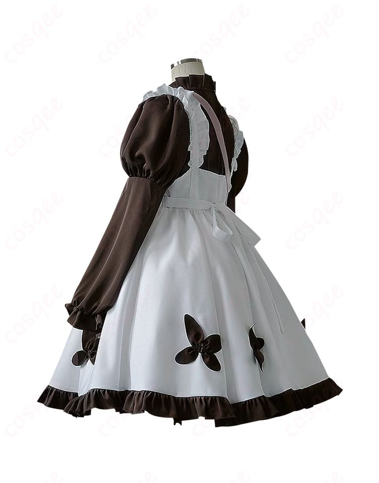 「第五人格」少女(記憶)コスプレ衣装の側面写真。精緻な刺繍と細部にわたるデザインをチェック。高忠実再現を体験しよう。
