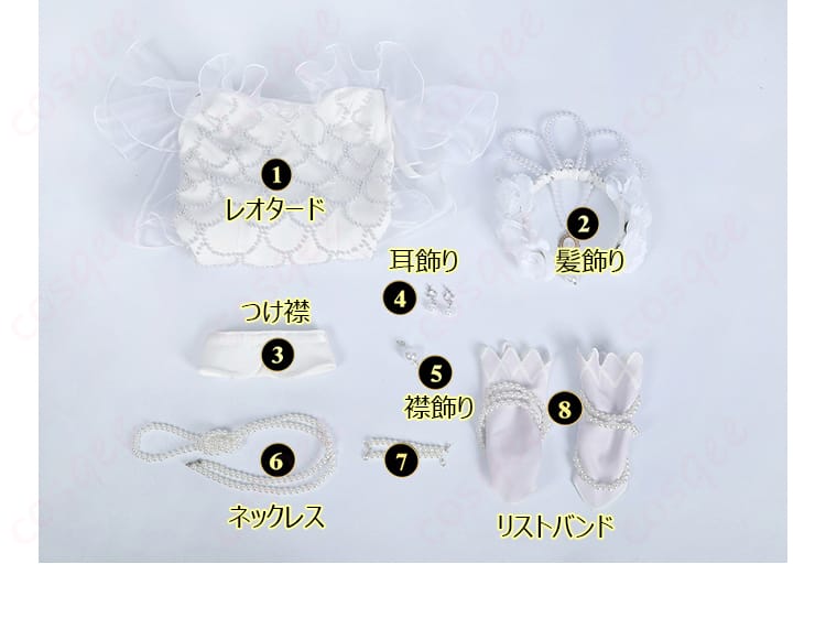 漁師(グレイス)『百万弗の人魚』コスプレ衣装のセット内容を示す画像。