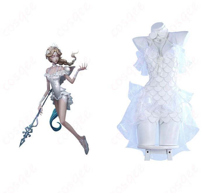 『第五人格』漁師(グレイス)のコスプレ衣装の正面とキャラクターを組み合わせた画像。