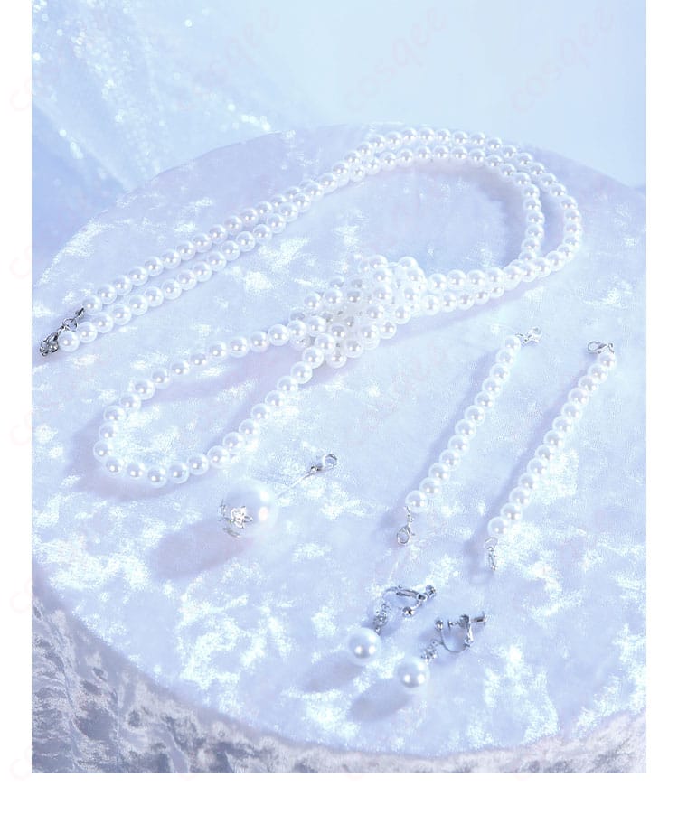 漁師(グレイス)コスプレ衣装のネックレスとイヤリングの詳細装飾画像。