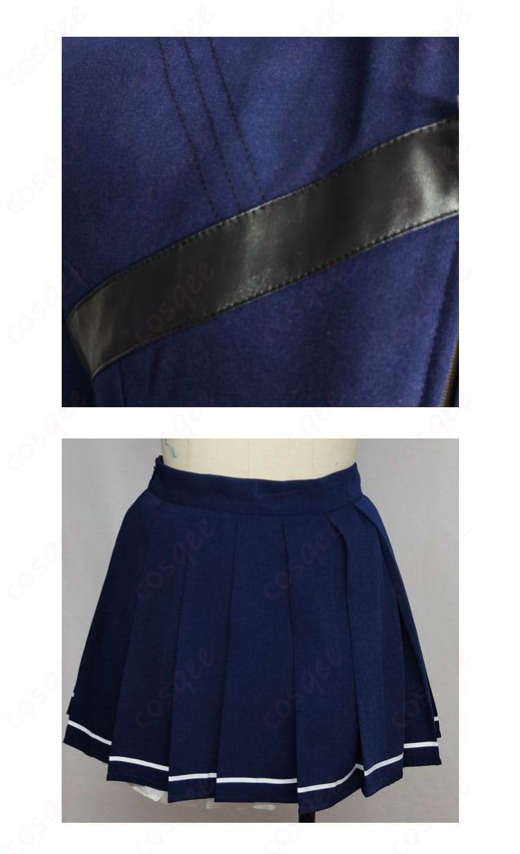 軍服コスプレ衣装の装飾ディテール。精密な刺繍とリボン装飾で、キャラクターの特徴を完璧に再現。