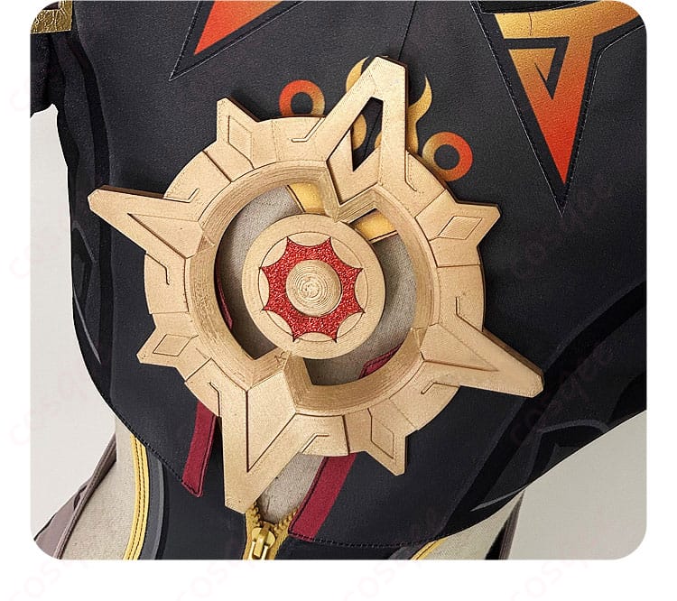 マーヴィカ 炎神 コスプレ衣装の背面ディテール画像。ファッション性と機能性を兼ね備えたデザインです。