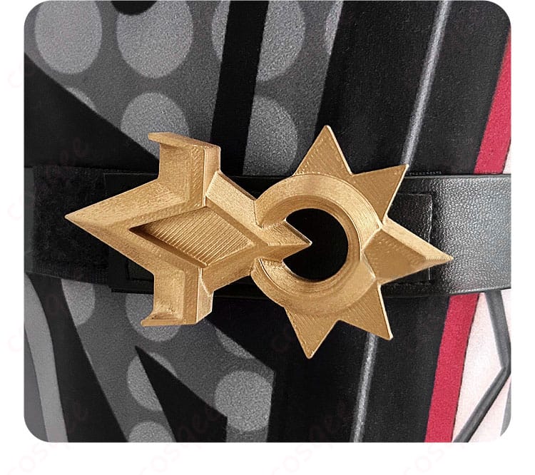 マーヴィカ 炎神 コスプレ衣装のパンツ部分の装飾の詳細画像。特徴的なデザインで、キャラクターの特徴を引き出しています。