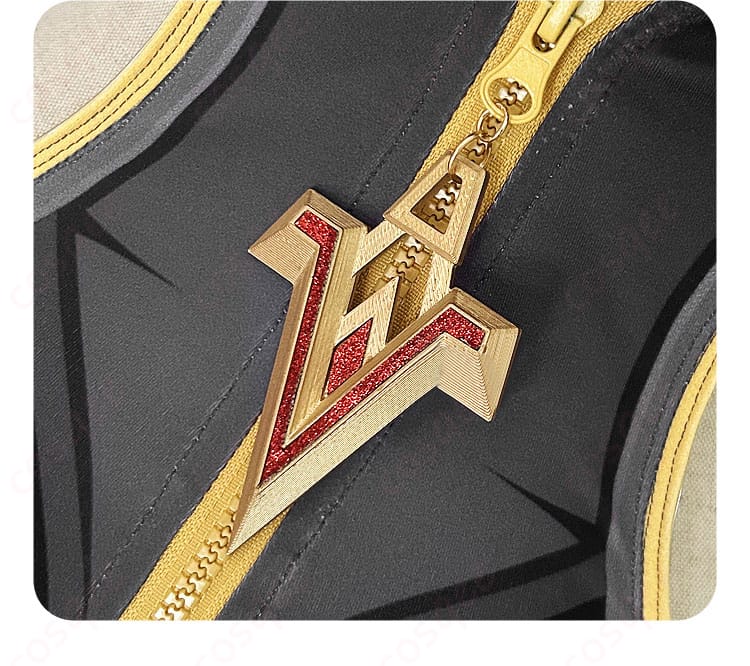 マーヴィカ 炎神 コスプレ衣装の背面の衣链装飾の詳細画像。衣装の後ろ姿を美しく引き立てる装飾です。