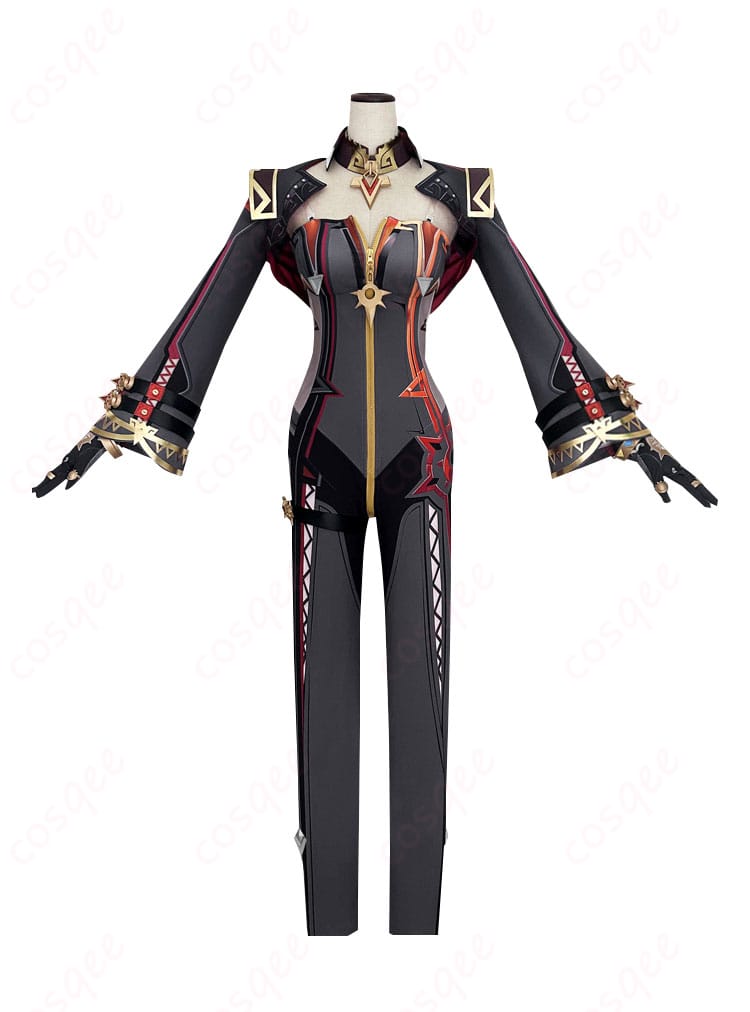 原神 マーヴィカ 炎神 コスプレ衣装の正面画像。ディテールにこだわり、キャラクターの衣装を忠実に再現しています。