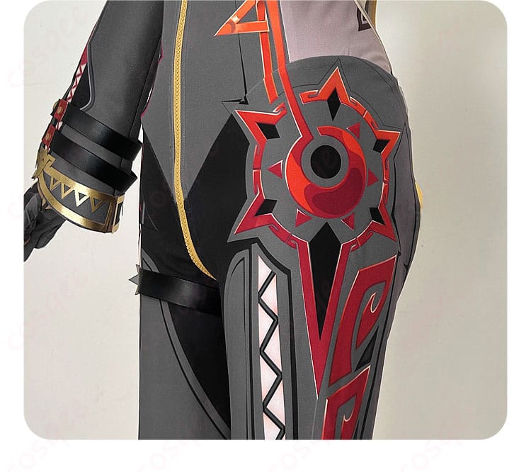 マーヴィカ 炎神 コスプレ衣装のパンツ装飾の詳細画像。衣装のクオリティを高める美しいデザインです。