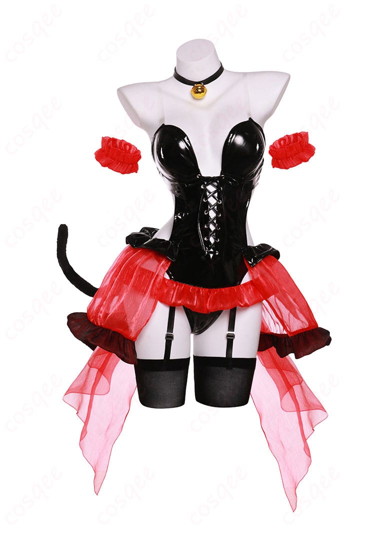時崎狂三の猫耳コスプレ衣装の前面。ファッションとコスプレ愛好者必見のアイテム。