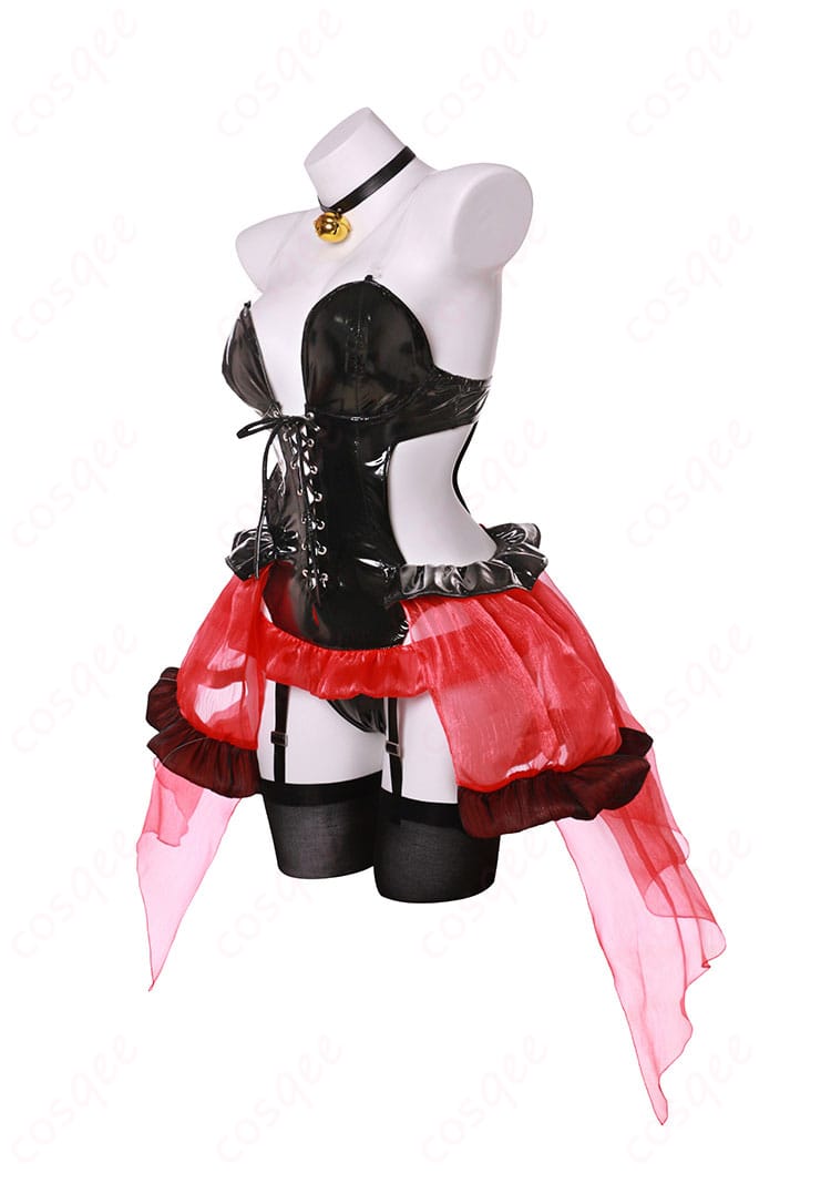 時崎狂三コスプレ衣装の側面図。衣装のディテールとシルエットをお楽しみください。