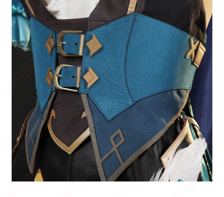 腰帯装飾の詳細 - 綺良々コスプレ衣装の腰帯部分の装飾の細部画像。