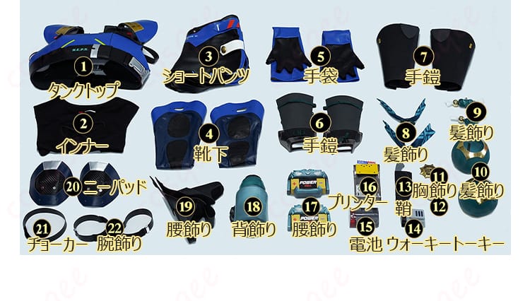 セット内容を表示する画像|ゼンレスゾーンゼロ 青衣(チンイー) コスプレ衣装のセット内容