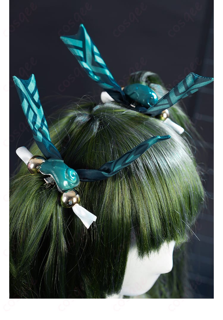 ヘアアクセサリーとヘアピンの装飾詳細画像|ゼンレスゾーンゼロ 青衣(チンイー) コスプレ衣装のヘアアクセサリー