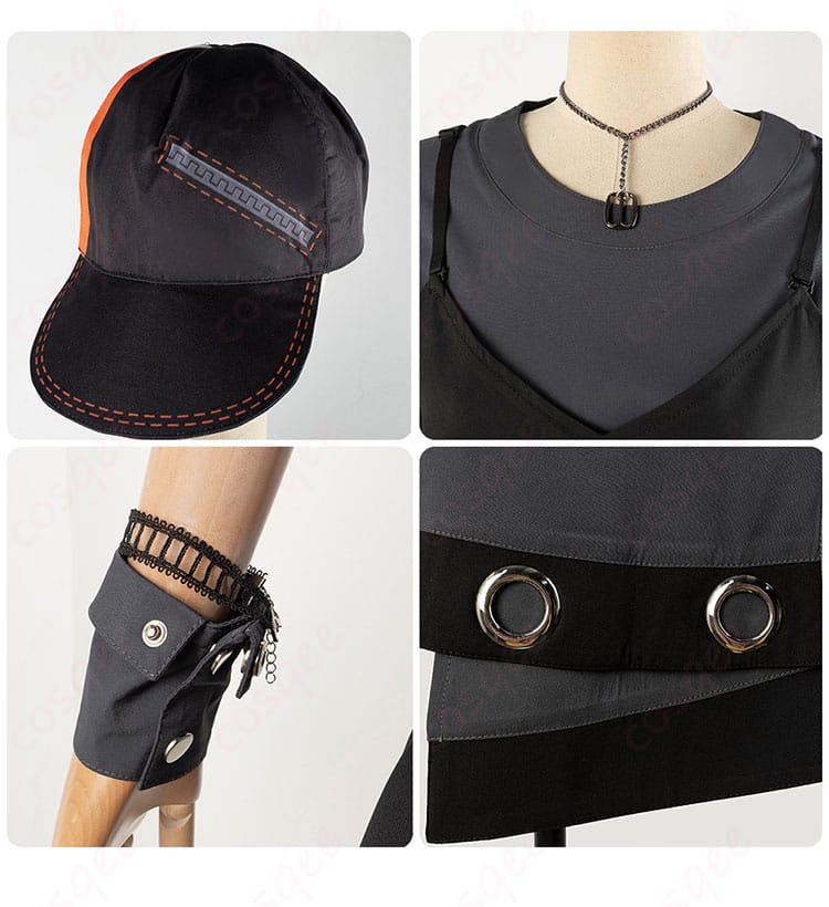 プロジェクトセカイ 小豆沢こはね コスプレ衣装 眠ってしまわないように 帽子、腕飾り、ネックレスのディテール。アクセサリーのデザインが目を引く。