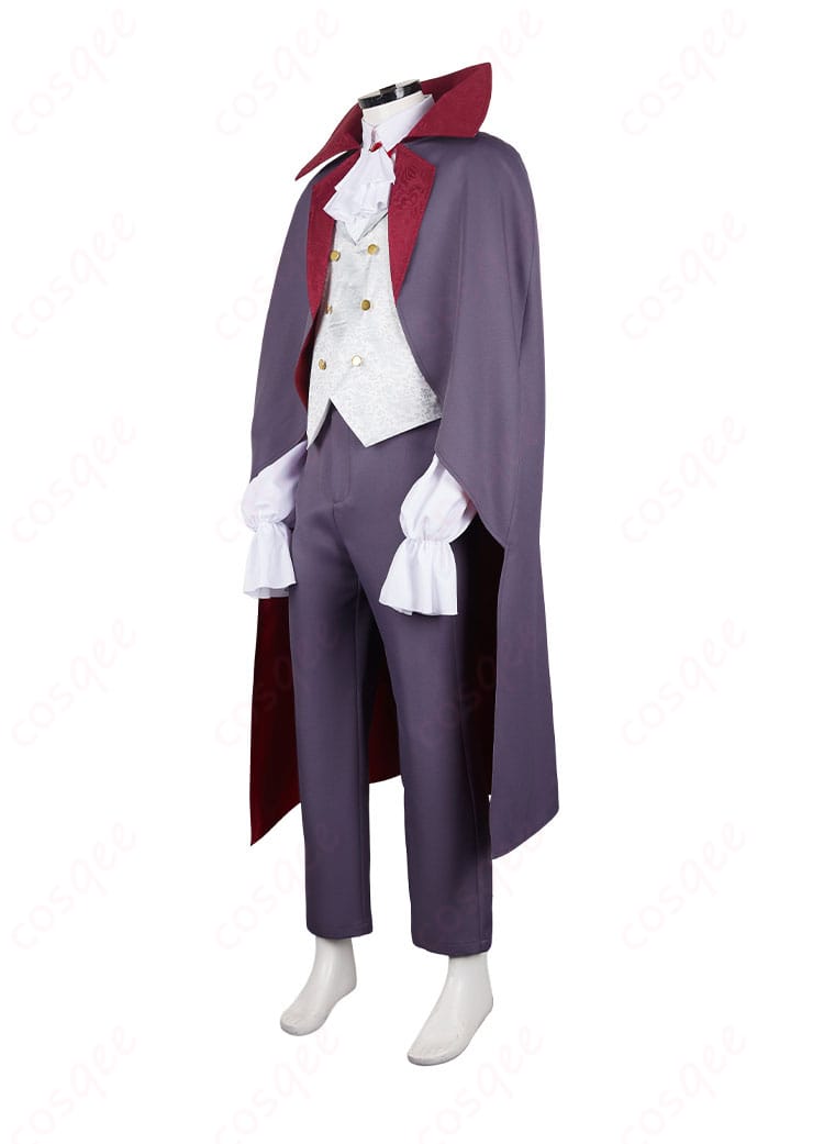 ダンジョン飯 ミスルン 吸血鬼 コスプレ衣装の左側面画像。衣装の全体的なバランスとディテールがしっかり見える。