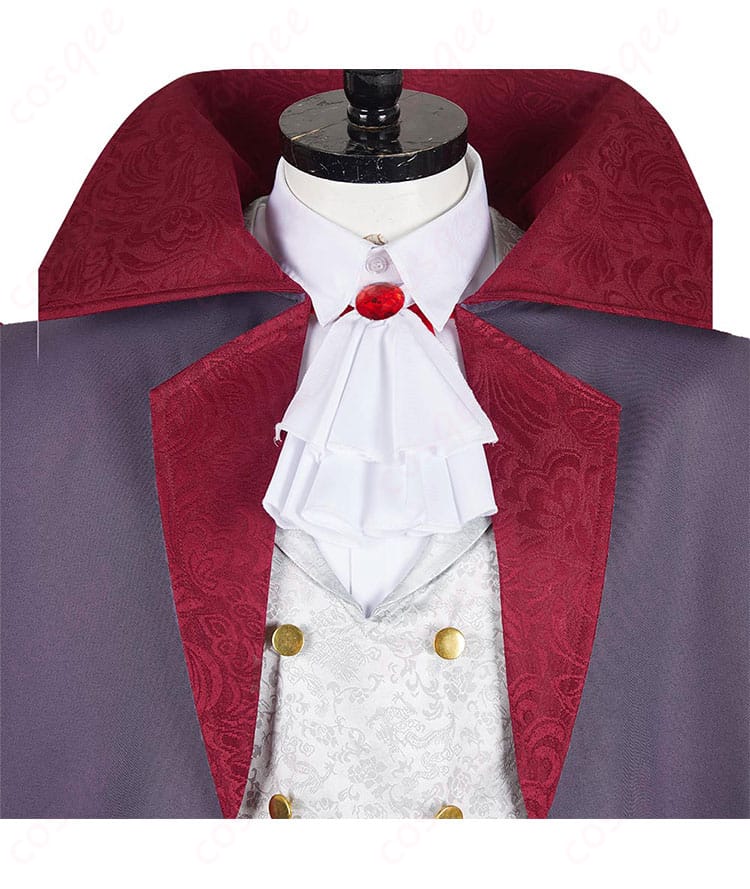 ミスルン 吸血鬼 コスプレ衣装の領結の装飾細部。精巧なデザインが特徴。