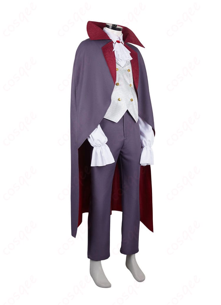 ダンジョン飯 ミスルン 吸血鬼 コスプレ衣装の右側面画像。リアルなディテールと美しいシルエットが強調されたデザイン。