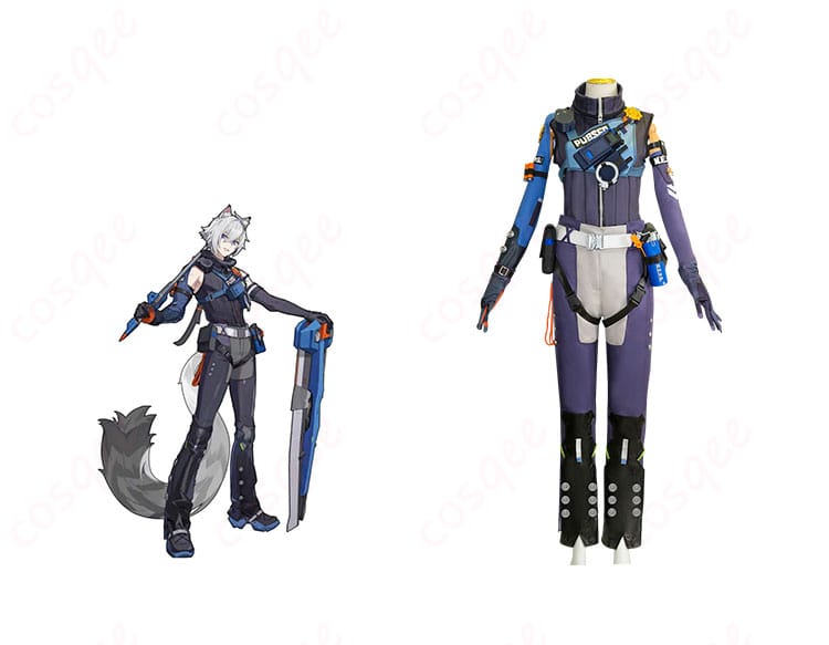 ゼンレスゾーンゼロ セス・ローウェル コスプレ衣装の正面画像。キャラクターとの組み合わせで、衣装の詳細がよく見える。