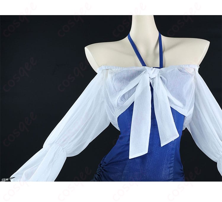 服装装飾の詳細 - 高品質な刺繍や装飾が施された多祢村理子水着コスプレ衣装。