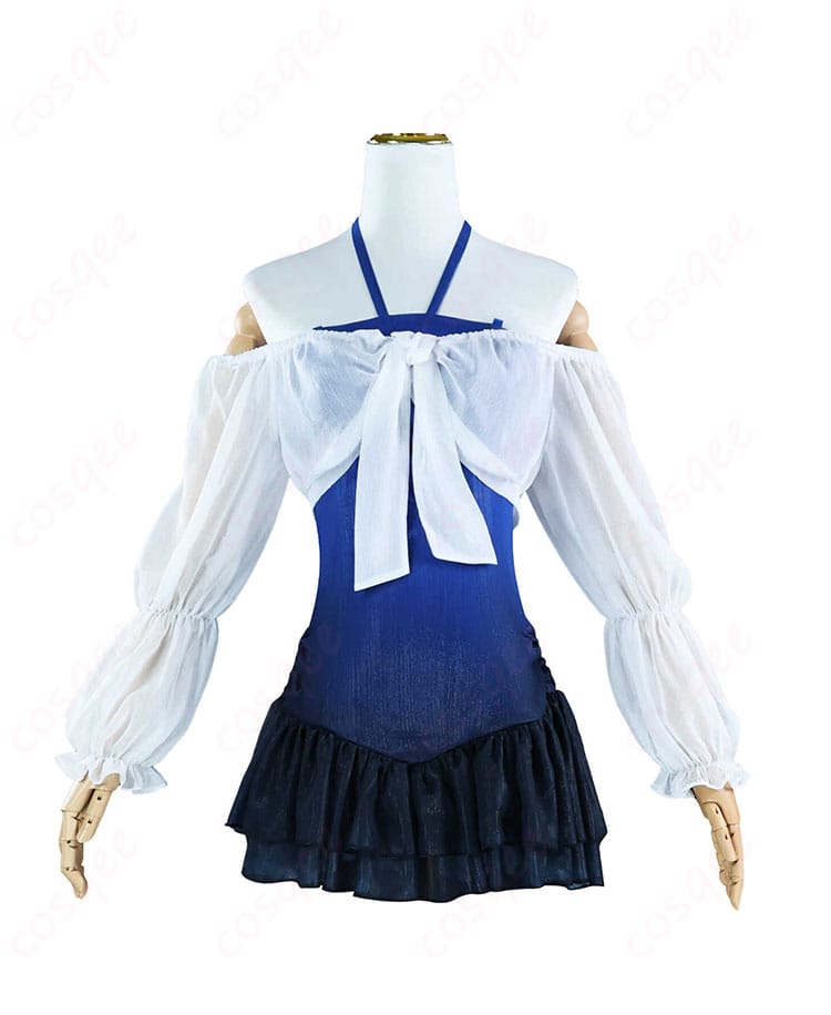 商品正面画像 - 高再現度の多祢村理子水着コスプレ衣装、正面から見た詳細なデザイン。