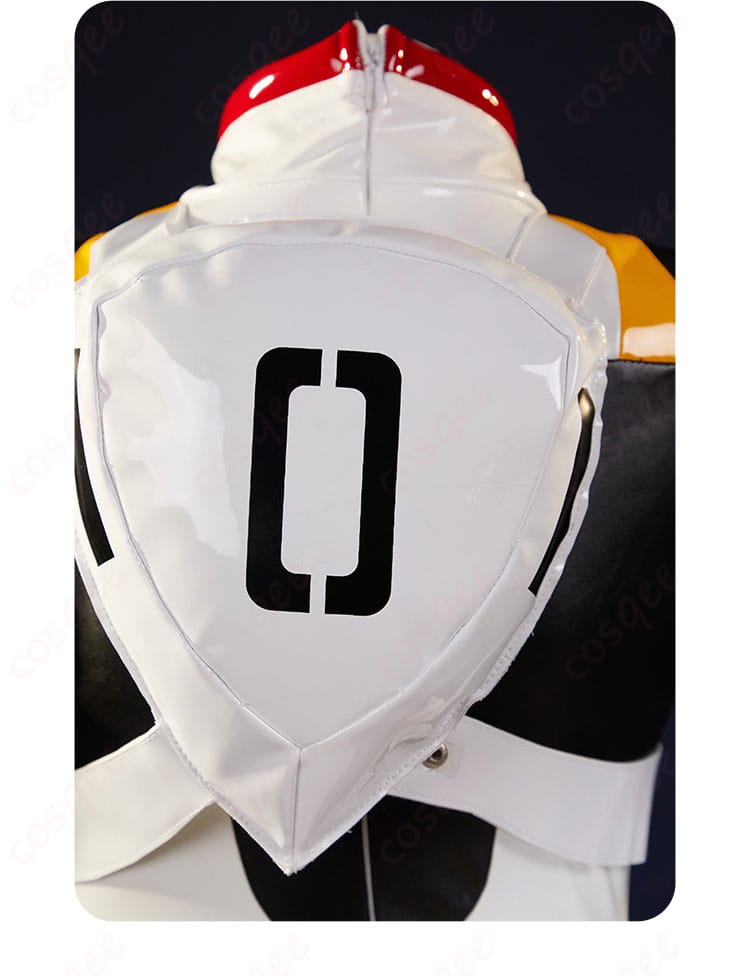 衣装背面のディテール画像 - 背面の装飾やデザインが見える画像です。忠実に再現されたエヴァンゲリオンの衣装。