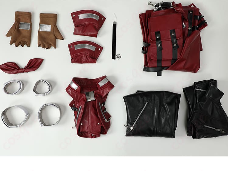 エアリス・ゲインズブール コスプレ衣装のセット内容を紹介、全アイテムが確認できる。