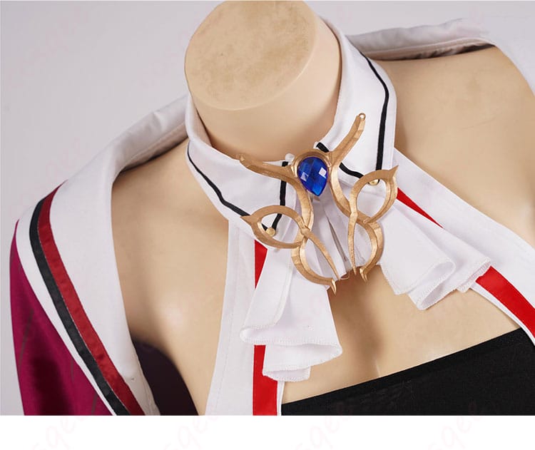 領結の装飾細部。コスプレ衣装の領結のデザインと特徴的な装飾。