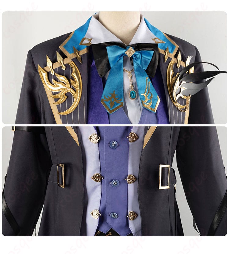 にじさんじ 榊ネス コスプレ衣装 衿と襟元の装飾の詳細画像。細部までこだわったデザイン。