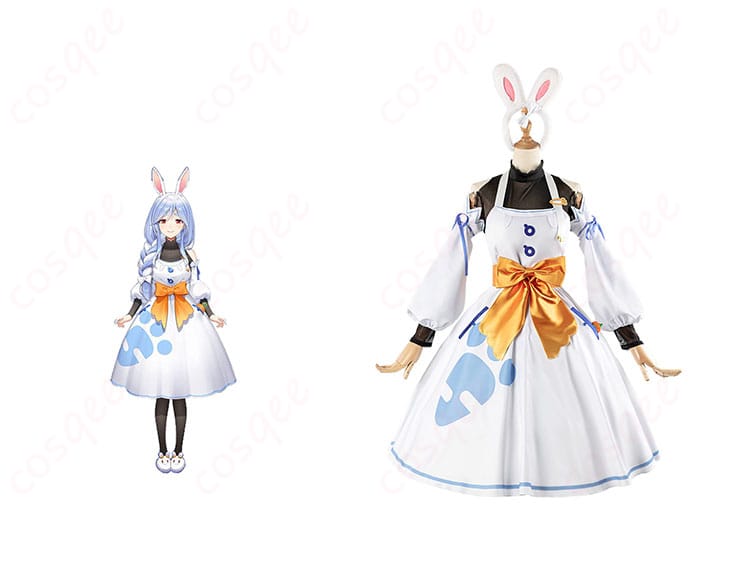ホロライブ ぺこらマミー コスプレ衣装 正面とキャラクターの融合画像。高品質なデザインで忠実再現された衣装。