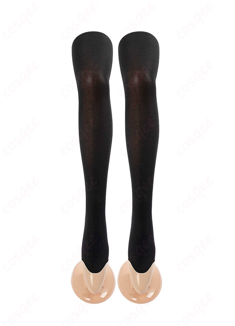 ホロライブ ぺこらマミー コスプレ衣装 脚のタイツ装飾の詳細画像。キャラクターに忠実なデザイン。