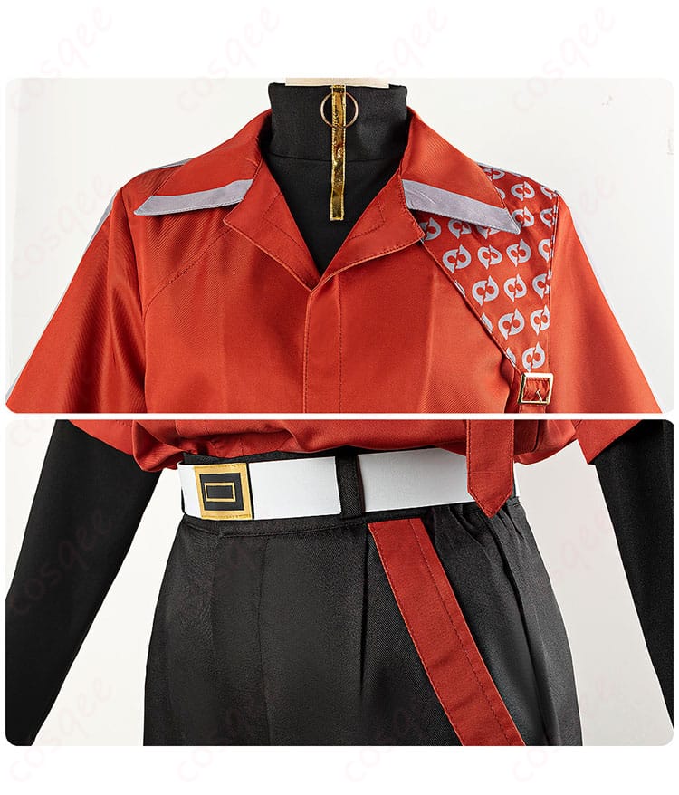 襟元と腰部分の装飾ディテール - 18TRIP 西園練牙のコスプレ衣装の襟と腰の装飾を細かく紹介。