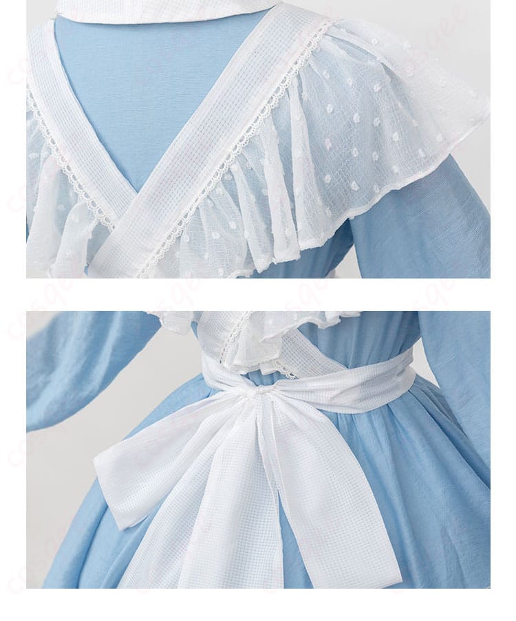 カードキャプターさくら 木之本桜 コスプレ衣装 アリス メイド服 背面装飾のディテール画像。エレガントなデザインが魅力。