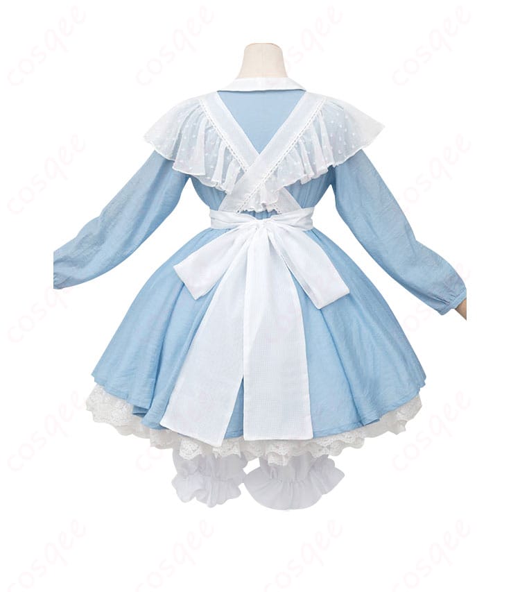 カードキャプターさくら 木之本桜 コスプレ衣装 アリス メイド服 背面の詳細画像。背面の装飾が特徴的で、完璧なコスプレ体験を提供。