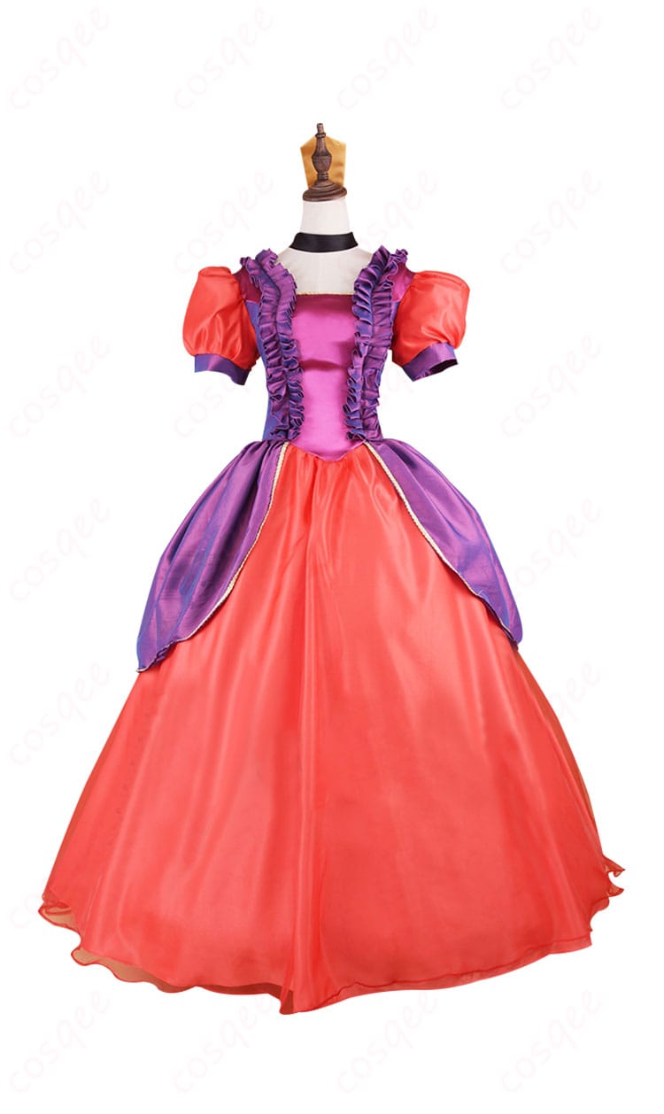 アナスタシア・トレメイン コスプレ衣装の正面図。シンデレラ映画のキャラクター、アナスタシアの美しいデザインを忠実に再現。ディズニープリンセスコスプレ衣装。