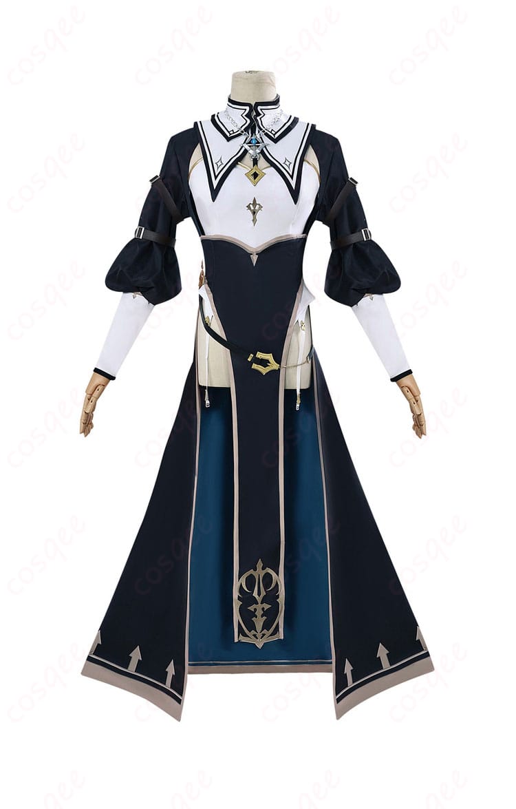 白銀ノエルのシスター×黒騎士コスプレ衣装の正面図。細部まで再現されたデザイン【コスプレ通販】