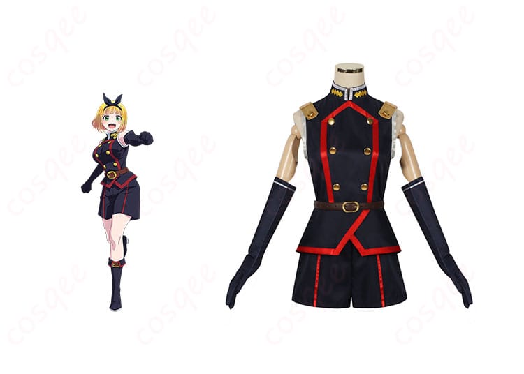 商品正面とキャラクター駿河朱々の組み合わせ画像 - 魔都精兵のスレイブ コスプレ衣装