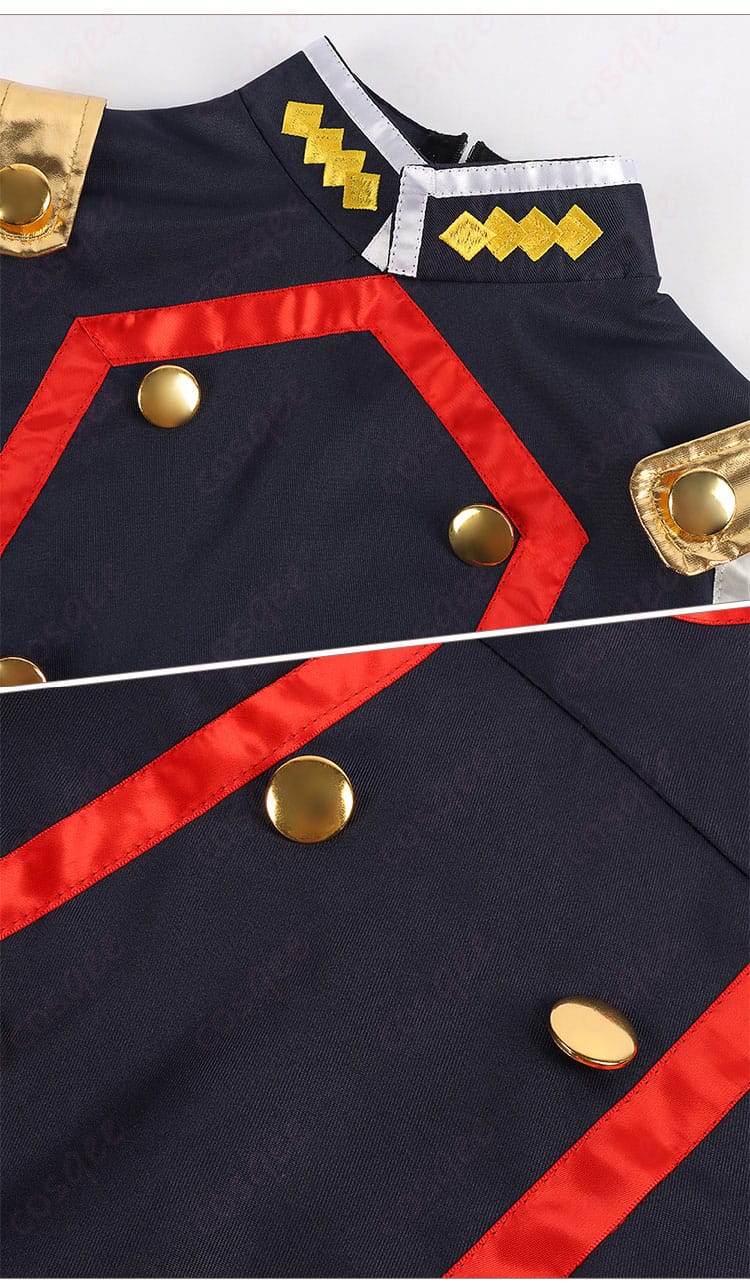 門襟と襟元の装飾細部 - 駿河朱々 コスプレ衣装 ディテール