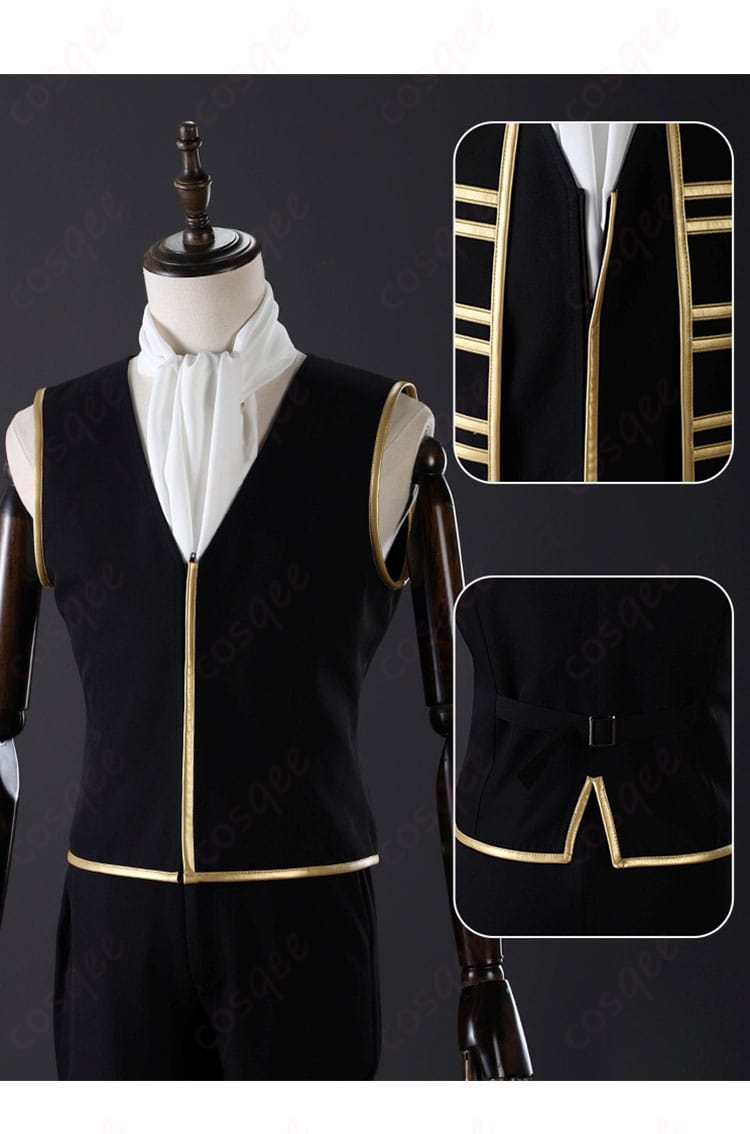 銀魂 コスプレ衣装の装飾詳細。精巧な刺繍やパーツが特徴の真選組隊服。